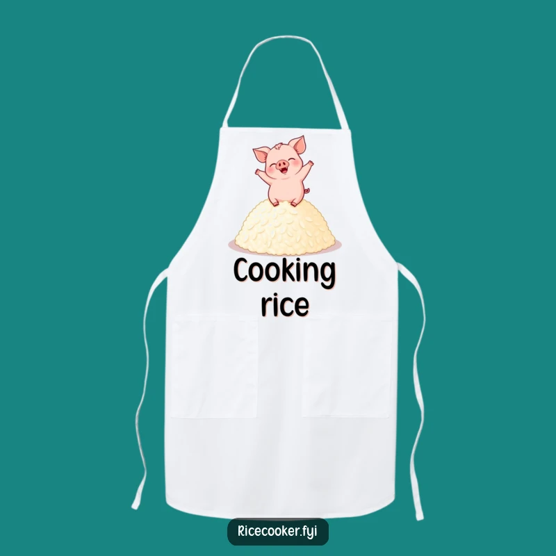 Funny Pig Dancing Rice Apron: Cook with a Smile and a Giggle