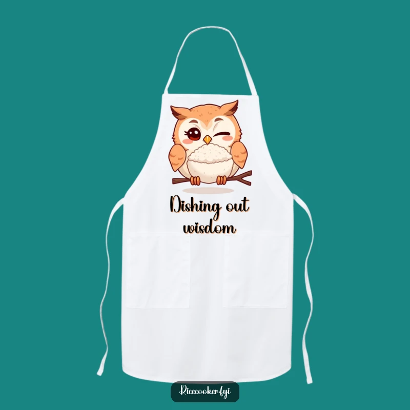 Funny Winking Owl Rice Ball Apron: Cook Up a Storm with Style!