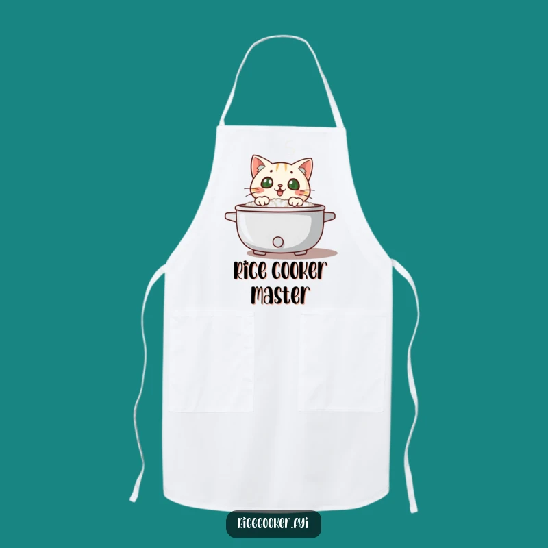 Funny Cat Rice Cooker Apron - Hilarious Kitchen Wear for Aspiring Chefs
