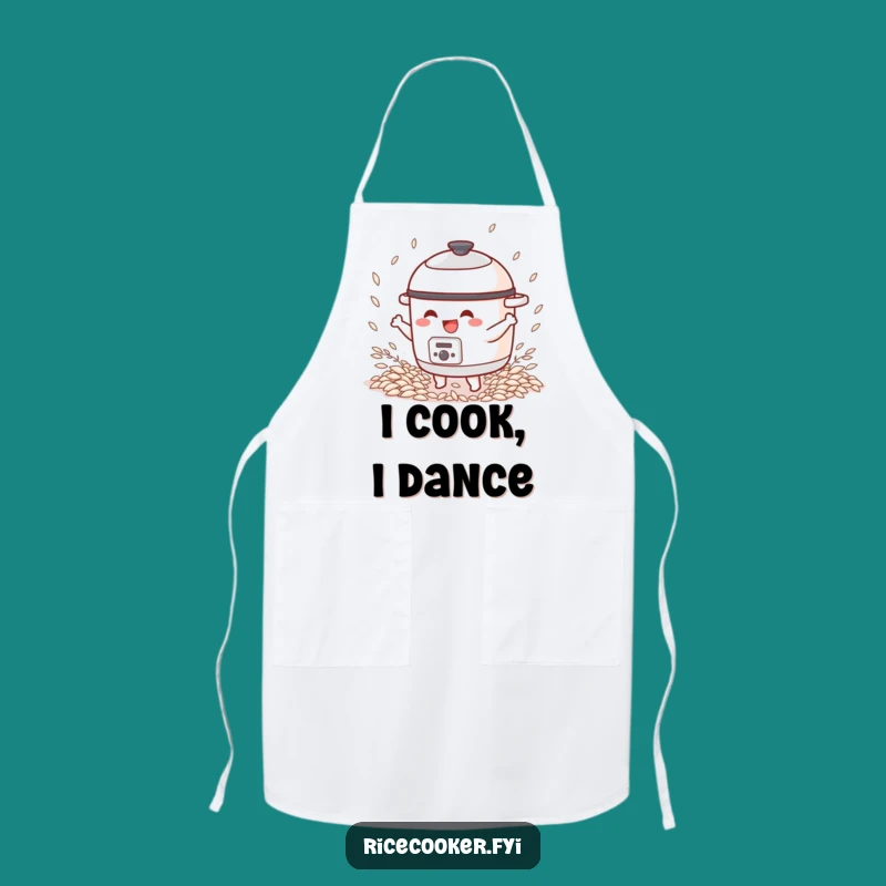 Funny Dancing Rice Cooker Apron, Joyful Grain Dance Chef Bib, Humorous Cooking Gift