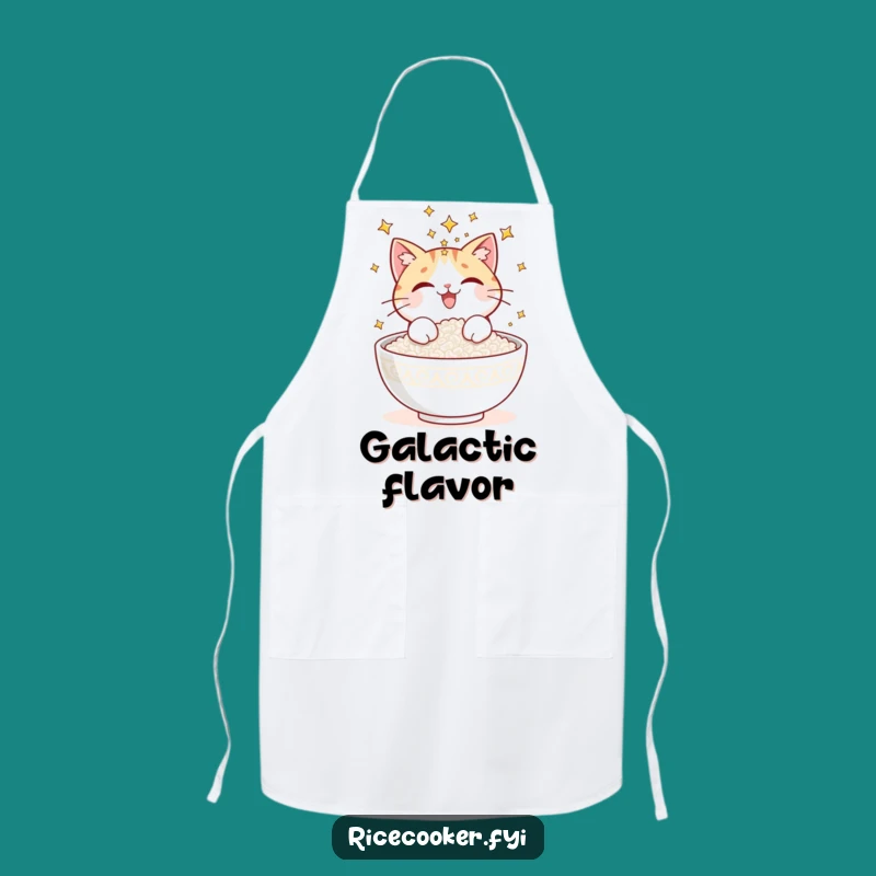 Funny Cat Rice Stars Apron: Cook with Cosmic Flair - A Chef's Funny Gift