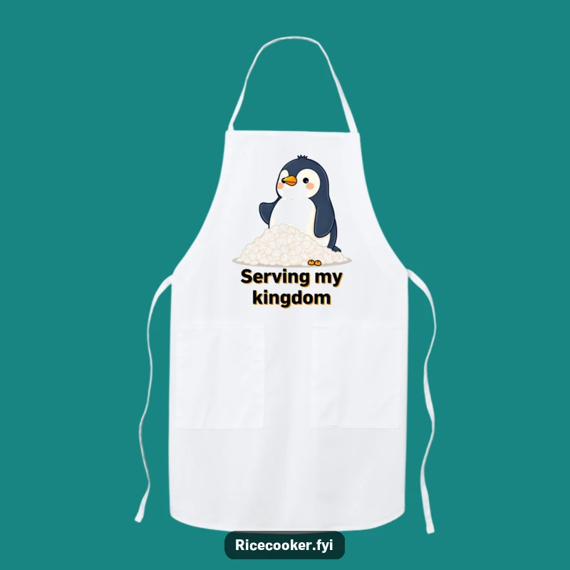 Funny Penguin Rice Mountain Apron: Cook with Arctic Flair!