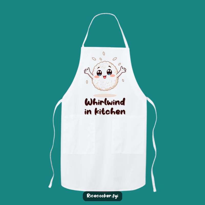 Funny Spinning Rice Grain Apron - Foodie Anime Character Kitchen Wear, Gift