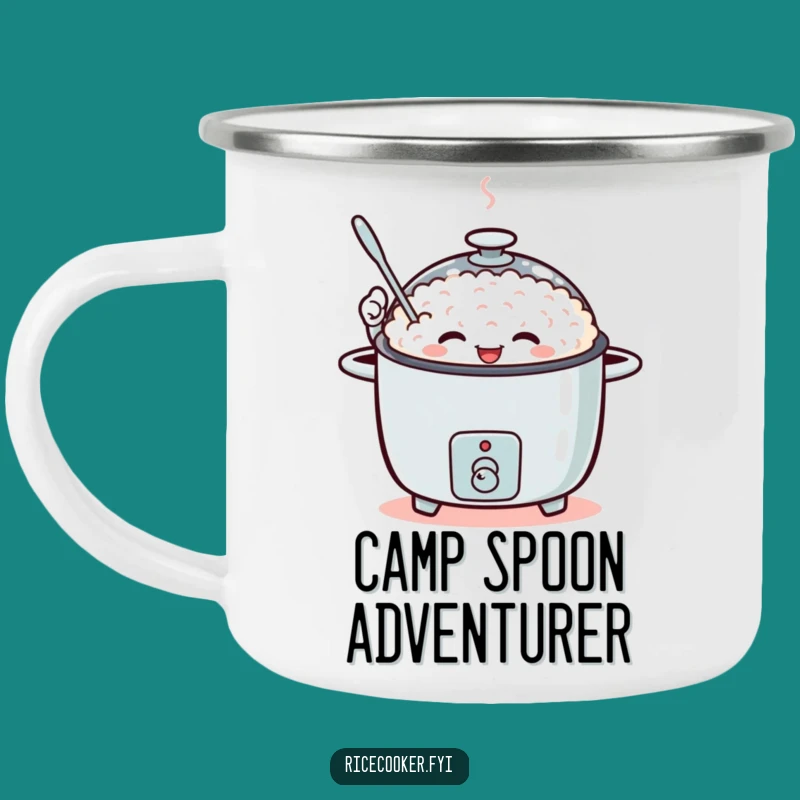 Funny Waving Rice Cooker Camping Mug, Outdoor Spoon Wave Cup, Adventurous Gift