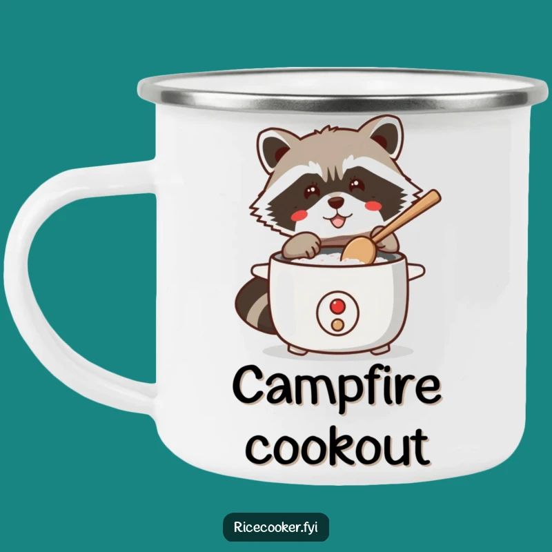 Funny Raccoon Rice Cooker Camping Mug: Adventure Fuelled by Snacks - Your Funny Gift