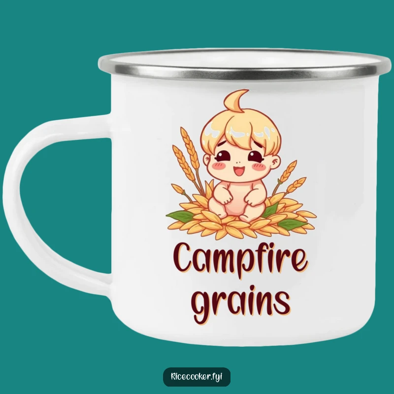 Funny Grain Lover Camping Mug: Happy Campfire Meals with Grains