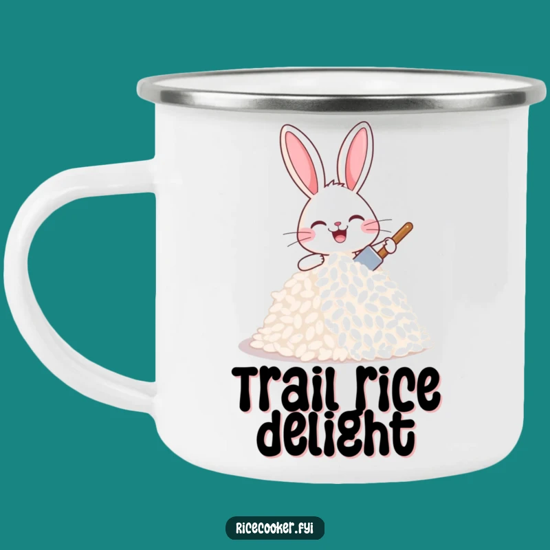 Funny Bunny Rice Carver Camping Mug - Joyful Outdoor Drinkware for Bakers