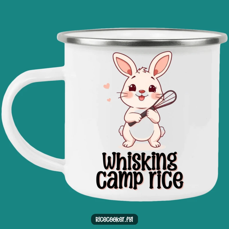 Funny Bunny Whisk Camping Mug: Adventure with a Whisk