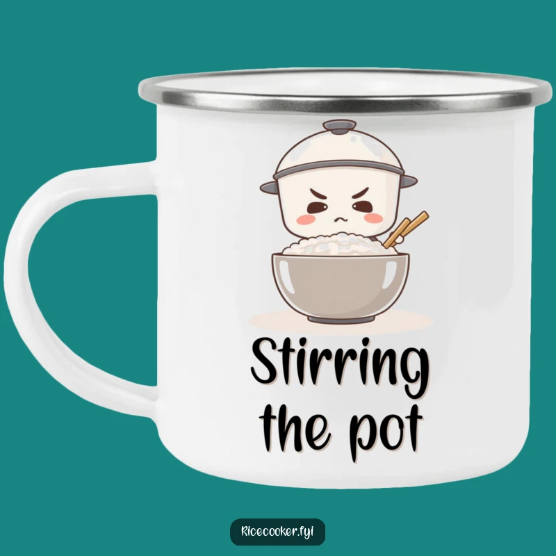 Funny Determined Rice Cooker Camping Mug: Fuel Your Adventures