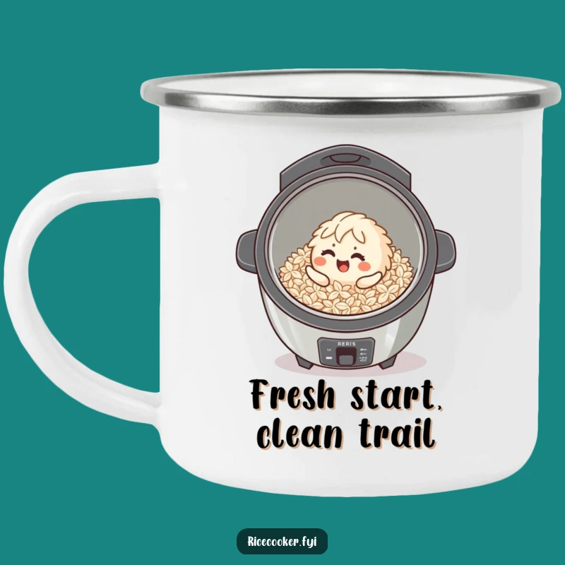 Funny Giggling Rice Grain Camping Mug: Cheerful Cooker Companion Gift