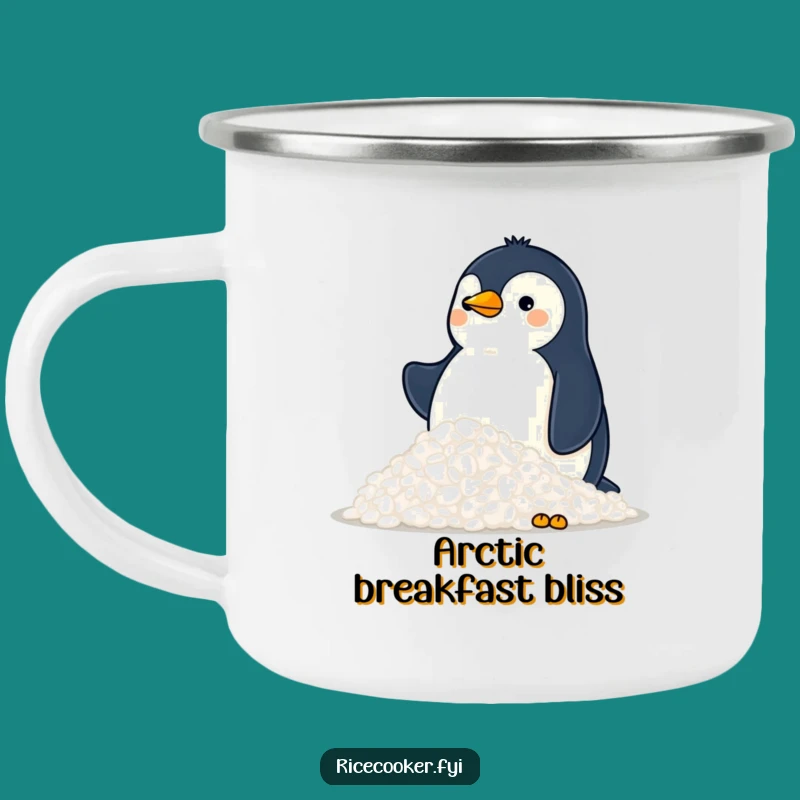 Funny Penguin Rice Mountain Camping Mug: Your Adventure Fuel!