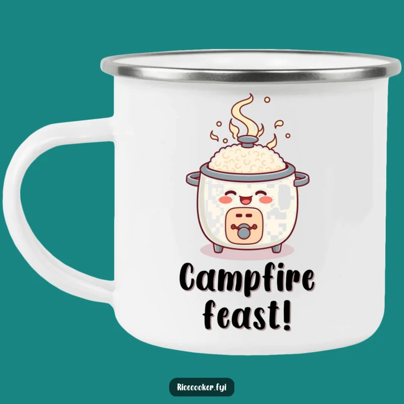 Funny Rice Cooker Pop Open Camping Mug: Happy Meals Outdoors Gift
