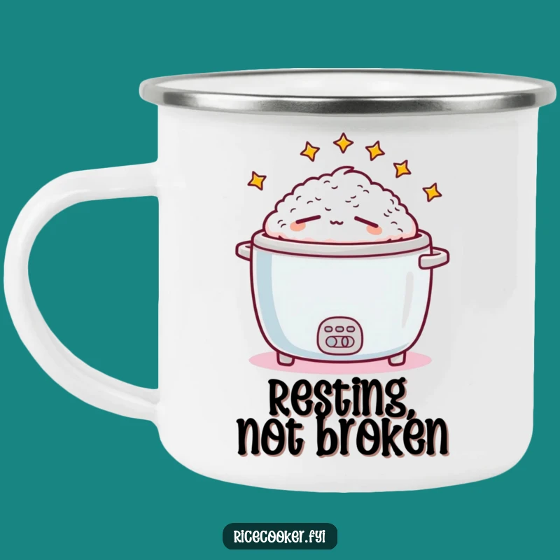 Funny Sleepy Rice Cooker Camping Mug: Hilarious Adventure Companion for Tired Souls