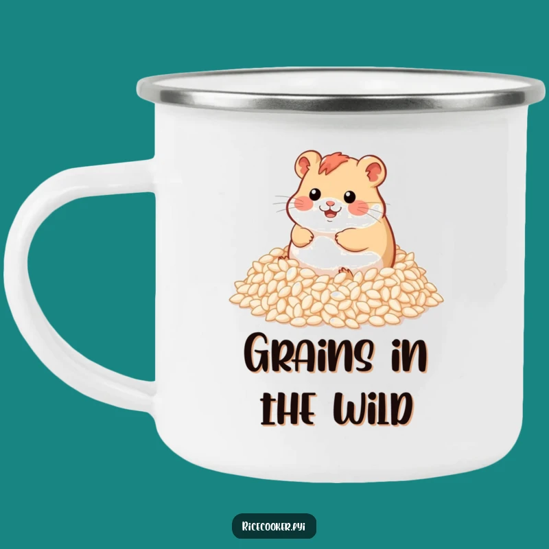 Funny Hamster Rice Camping Mug: Adventure Fuelled by Laughter - Your Perfect Funny Gift
