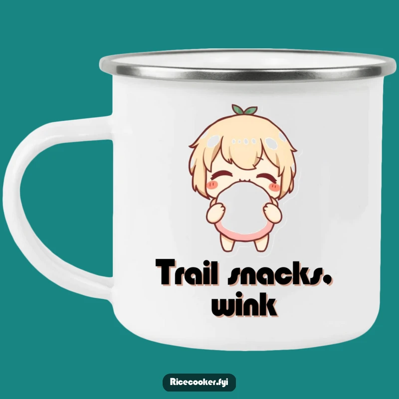 Funny Onigiri Wink Camping Mug: Enjoy Your Brew with a Playful Sidekick Gift