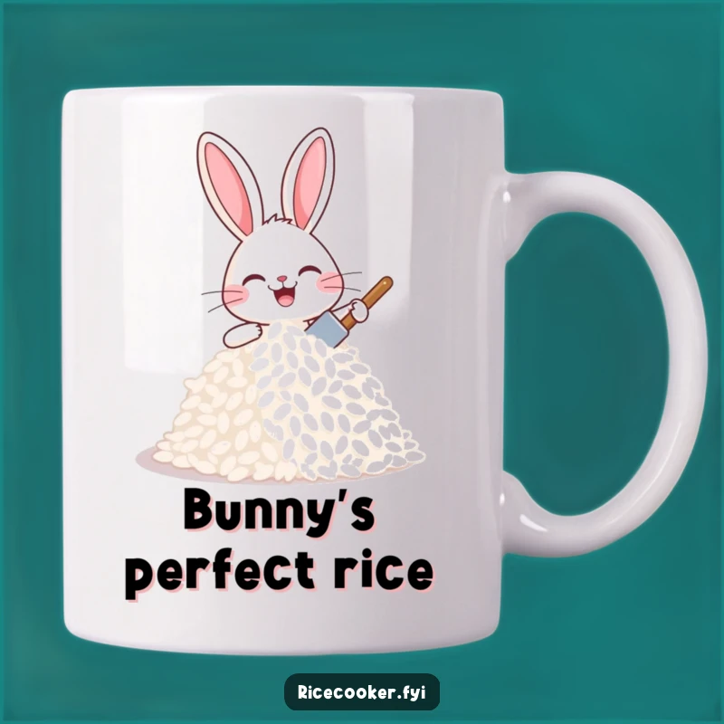 Funny Bunny Rice Carver Mug - Joyful Baker Gift for Cute Animal Lovers