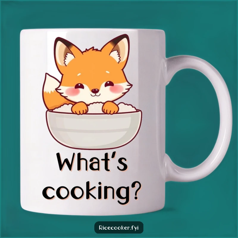 Funny Fox Rice Lid Mug: Peek-a-Boo Humor for Fox Fans