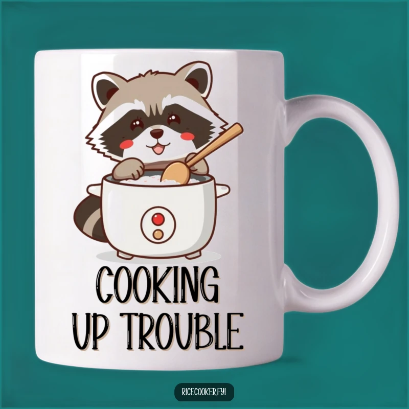 Funny Raccoon Rice Cooker Mug: Kitchen Mischief - A Perfect Funny Gift