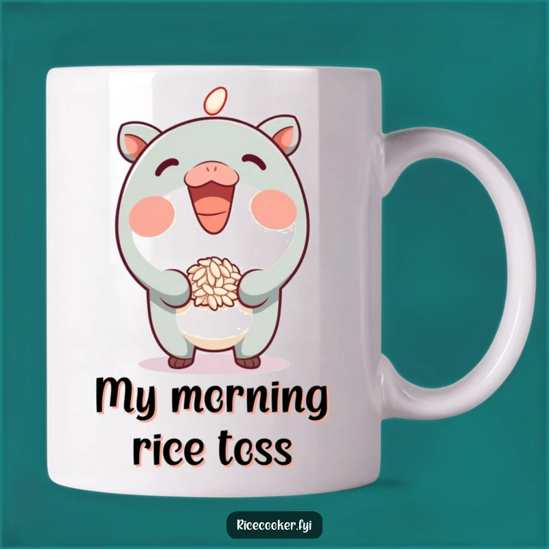 Funny Rice Hopper Mug - Playful Character with Grain, Perfect Coffee Gift!