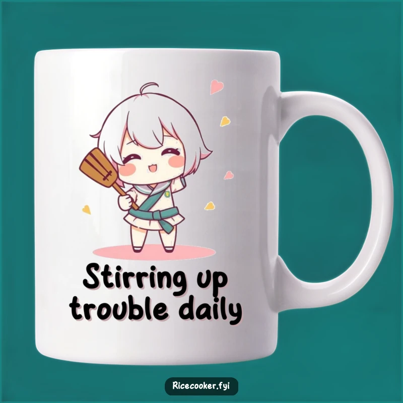 Funny Rice Paddle Mug: Baton Twirling Chef - Hilarious Cooking Hobby Gift