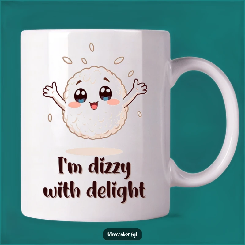 Funny Spinning Rice Grain Mug - Hilarious Anime Style Character, Perfect Gift