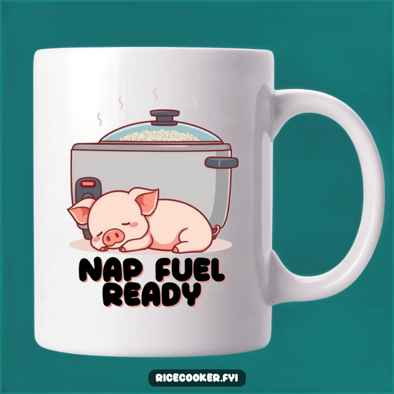 Funny Piglet Rice Cooker Mug: Peaceful Napper's Hilarious Comfort for a Great Gift
