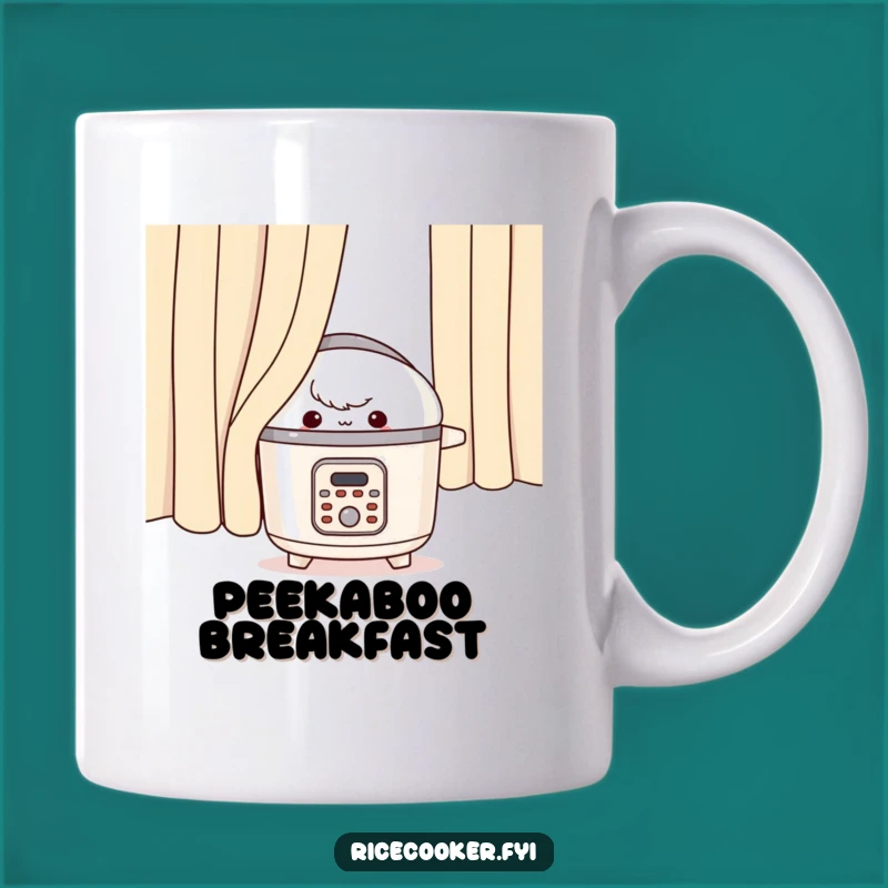 Funny Mischievous Rice Cooker Mug: Peek-a-boo Kitchen Humor Gift