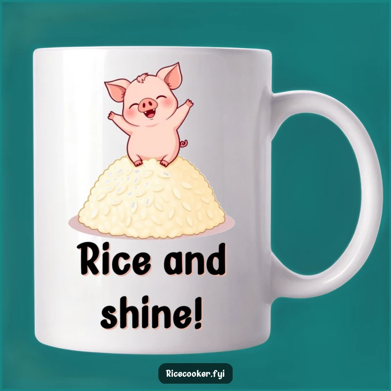 Funny Pig Dancing Rice Mug: Joyful Kitchenware for Food Lovers