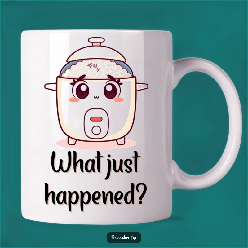 Funny Surprised Rice Cooker Mug, Shocked Eyes Design, Perfect Funny Gift
