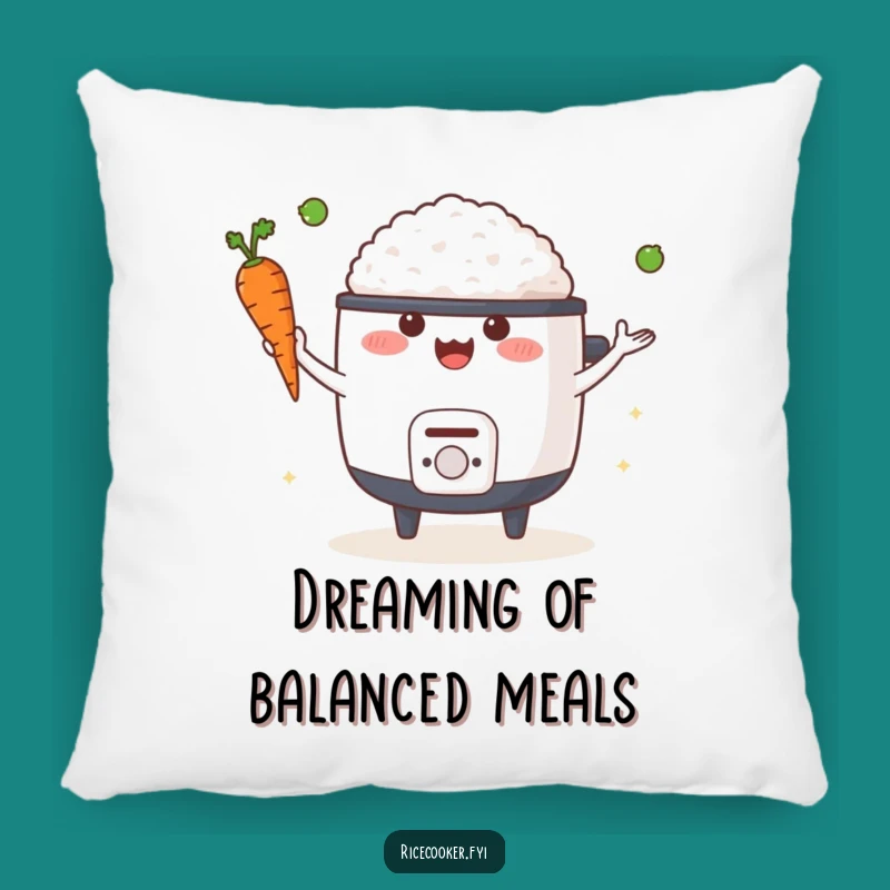 Funny Happy Rice Cooker Pillow: Cuddle Up with Culinary Juggling Comfort
