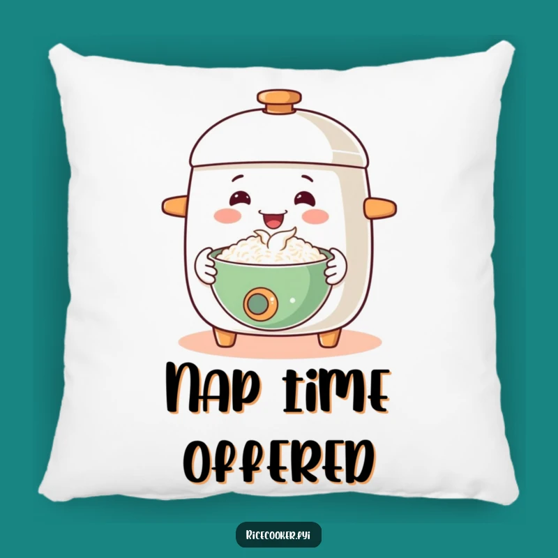 Funny Happy Rice Cooker Pillow: Cozy Welcome!