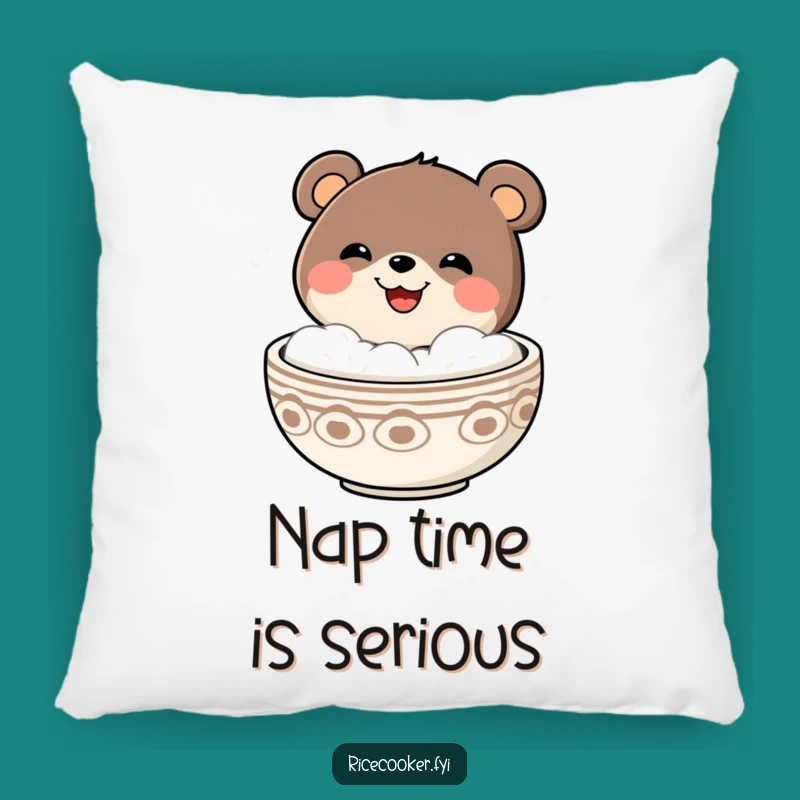 Funny Bear Comfort Pillow: Cozy Up with a Steaming Surprise