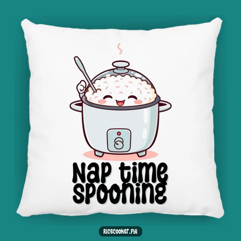 Funny Waving Rice Cooker Pillow, Cozy Spoon Wave Cushion, Humorous Comfort Gift