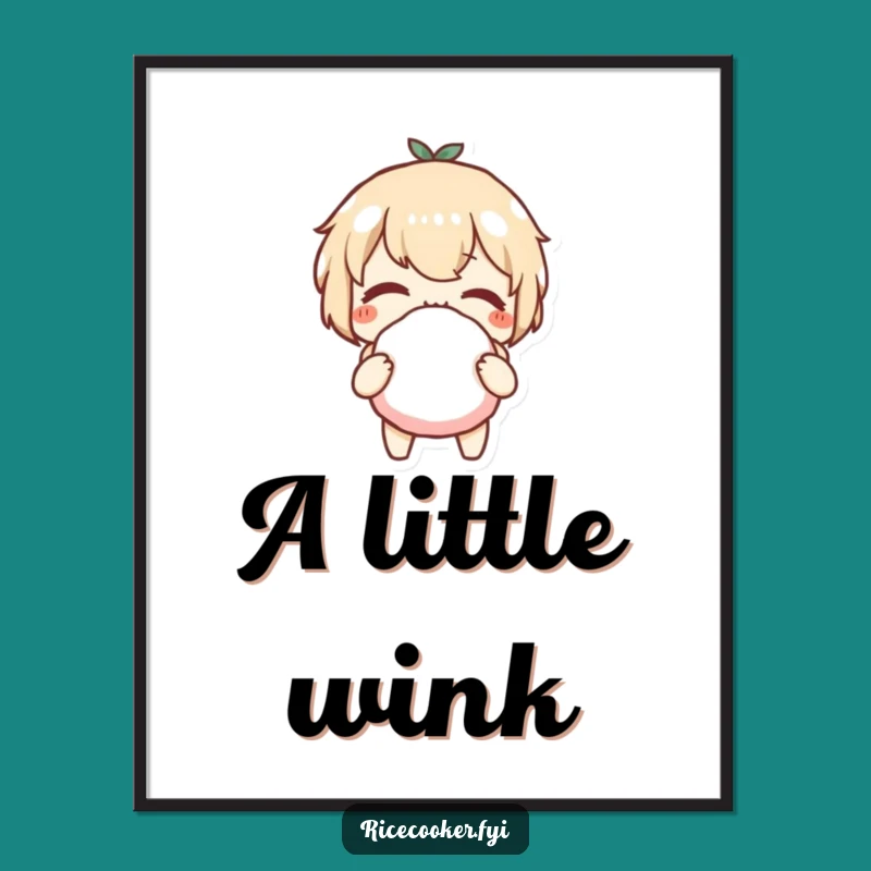 Funny Onigiri Wink Digital Art: Instantly Add Playful Charm with This Rice Ball Print Gift