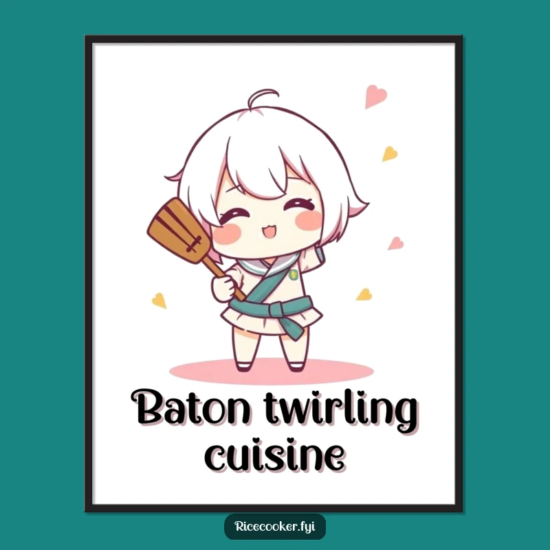 Funny Rice Paddle Digital Art: Instant Culinary Performance - Downloadable Gift