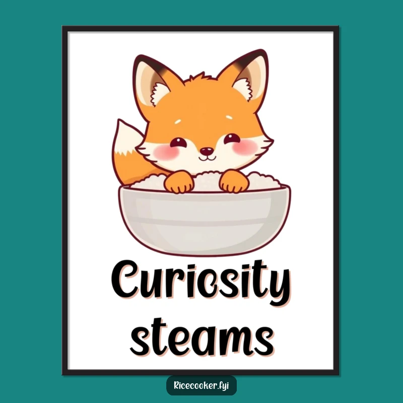 Funny Fox Rice Lid Digital Art: Instant Mystery for Your Walls