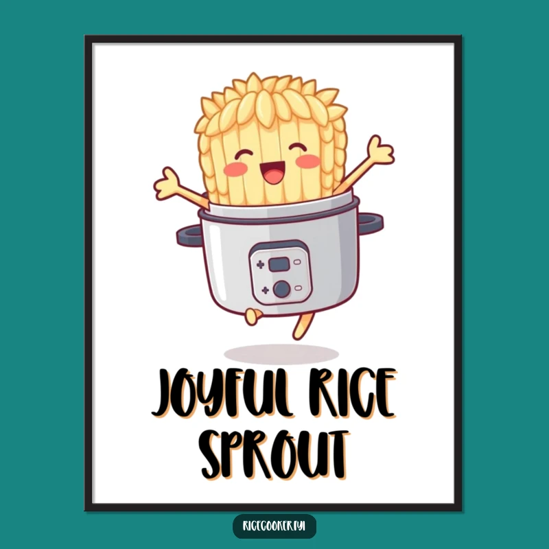 Funny Joyful Rice Grain Digital Art: Printable Happiness for Your Walls