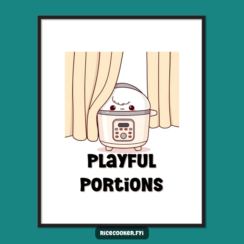 Funny Mischievous Rice Cooker Digital Art: Playful Kitchen Decor Gift