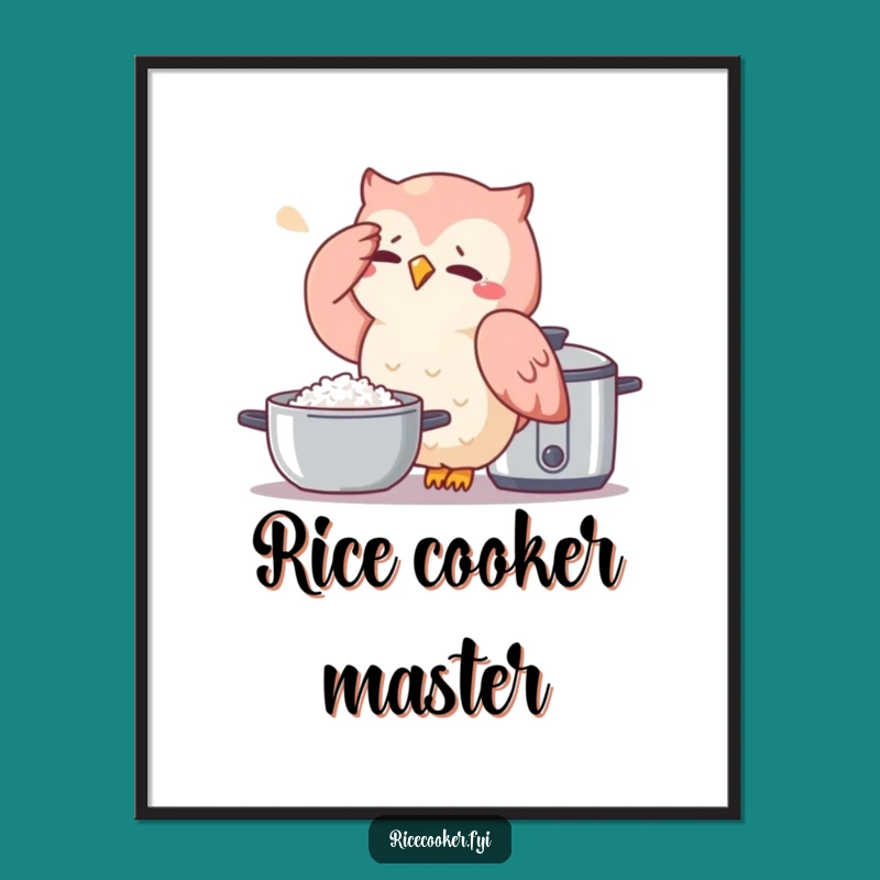 Funny Owl Rice Cooker Digital Art: Hilarious Kitchen Decor for Instant Download