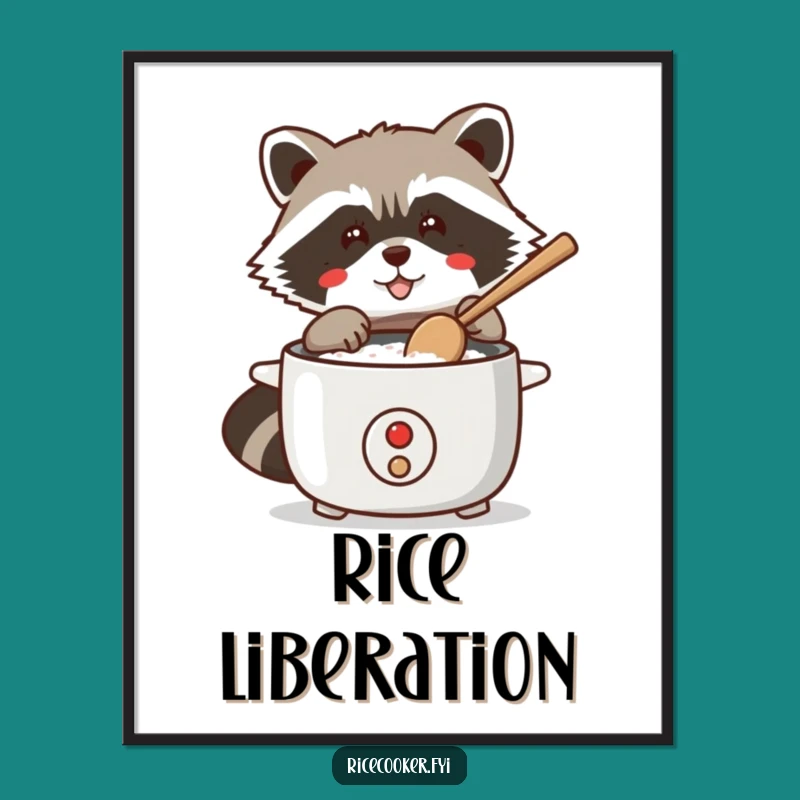 Funny Raccoon Rice Cooker Digital Art: Instant Mischief - A Downloadable Funny Gift