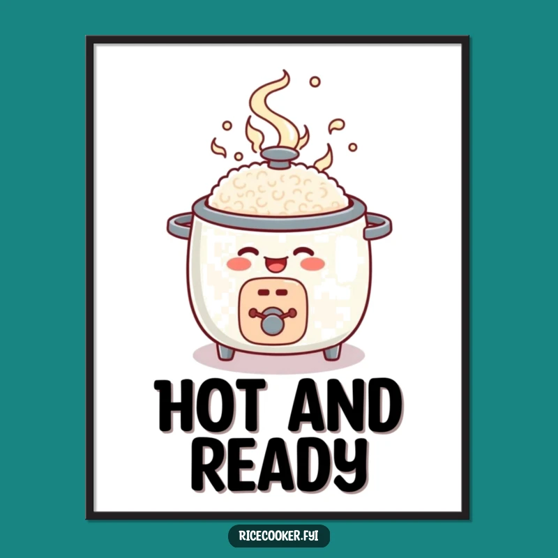 Funny Rice Cooker Pop Open Digital Art: Cheerful Kitchen Decor Gift