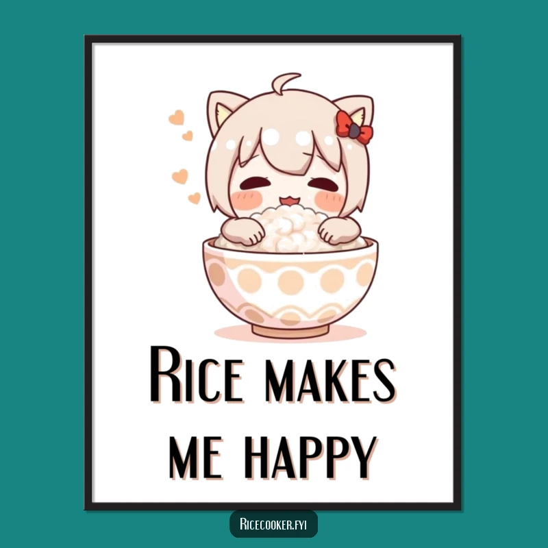 Funny Rice Embrace Digital Art: Decorate Your Space with This Hilarious Culinary Joy Print Gift