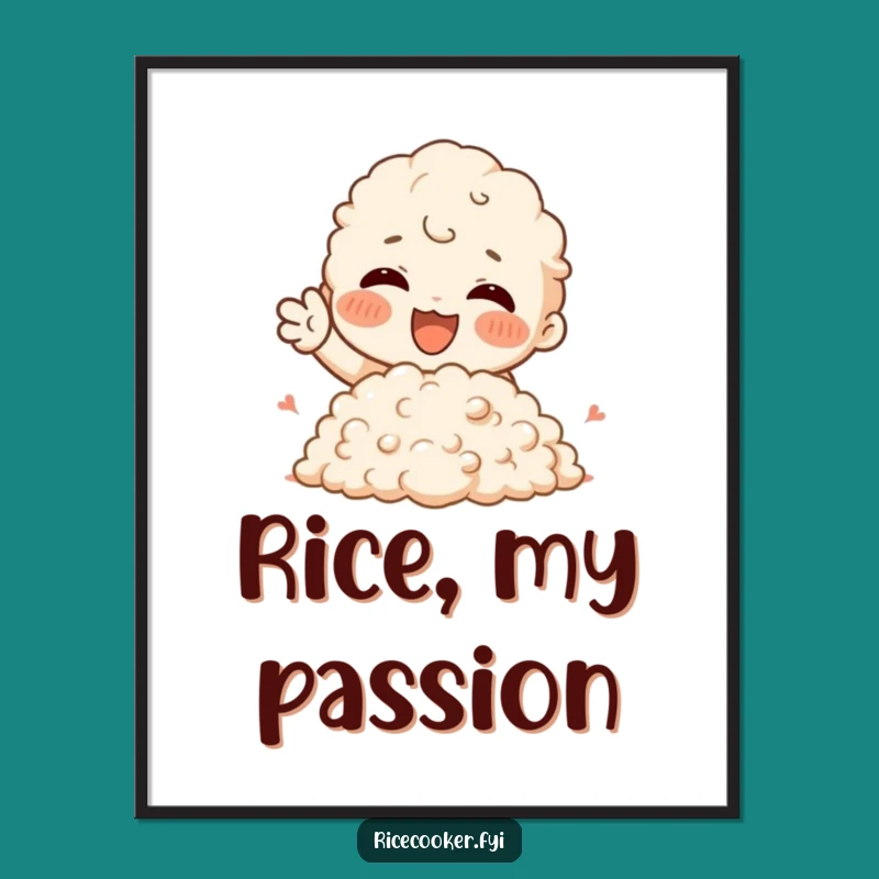 Funny Rice Lover Digital Art - Joyful Foodie Print, Perfect Wall Funny Gift!