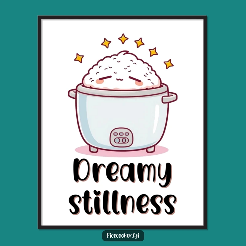 Funny Sleepy Rice Cooker Digital Art: Instant Hilarious Decor for Your Walls