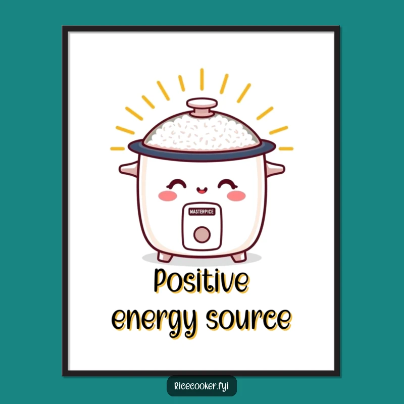 Funny Smiley Rice Cooker Digital Art - Warm Radiance, Instant Humorous Download