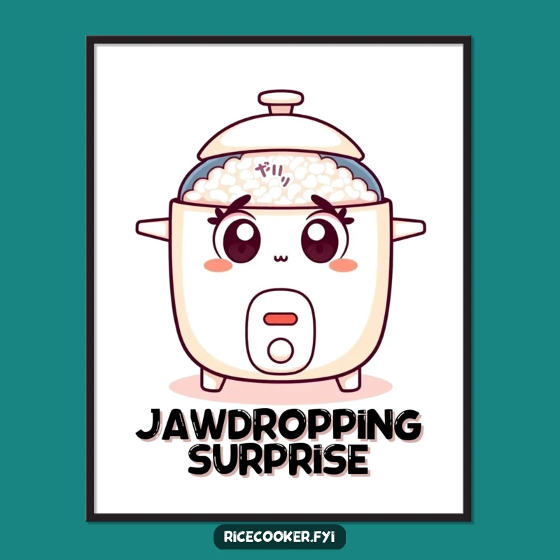 Funny Surprised Rice Cooker Digital Art, Shocking Wall Decor, Instant Funny Gift