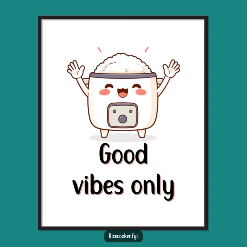 Funny Cheering Rice Cooker Digital Art: Instant Joy for a Humorous Gift