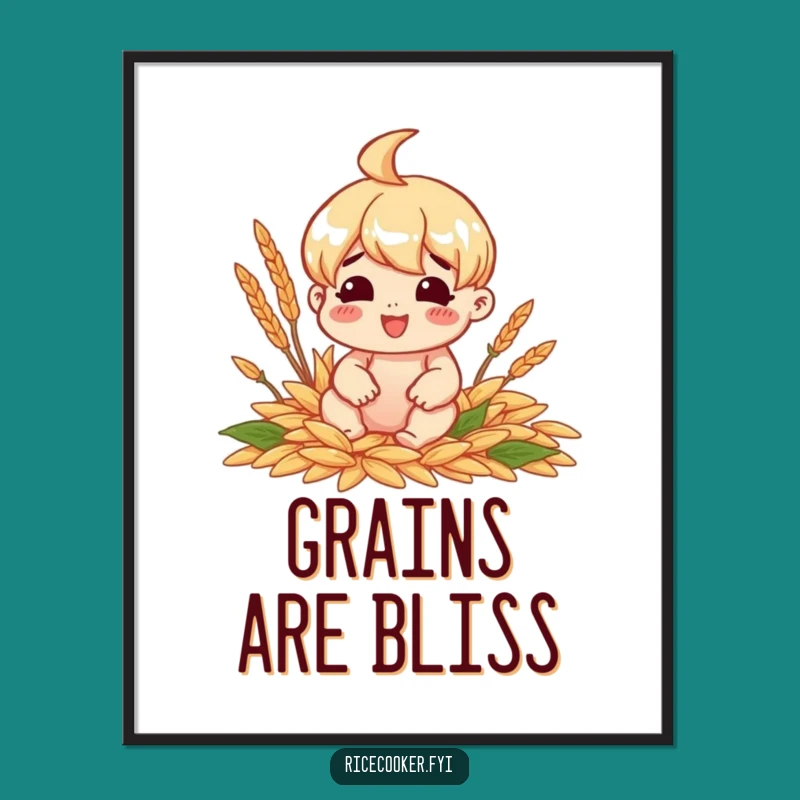 Funny Grain Lover Digital Art: Instant Download of Foodie Decor