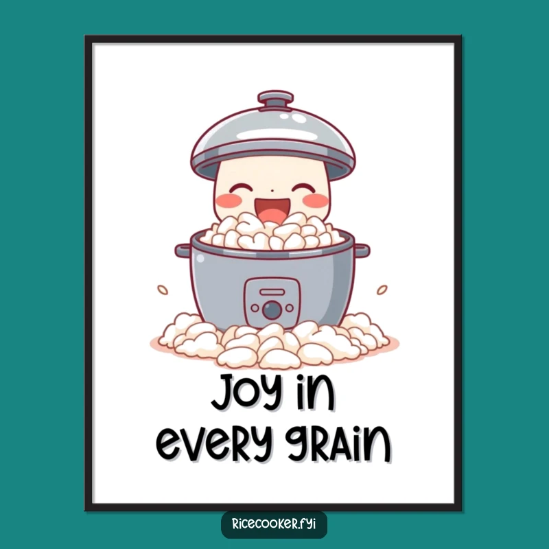 Funny Joyful Rice Cooker Digital Art - Fluffy Abundance, Instant Humorous Download