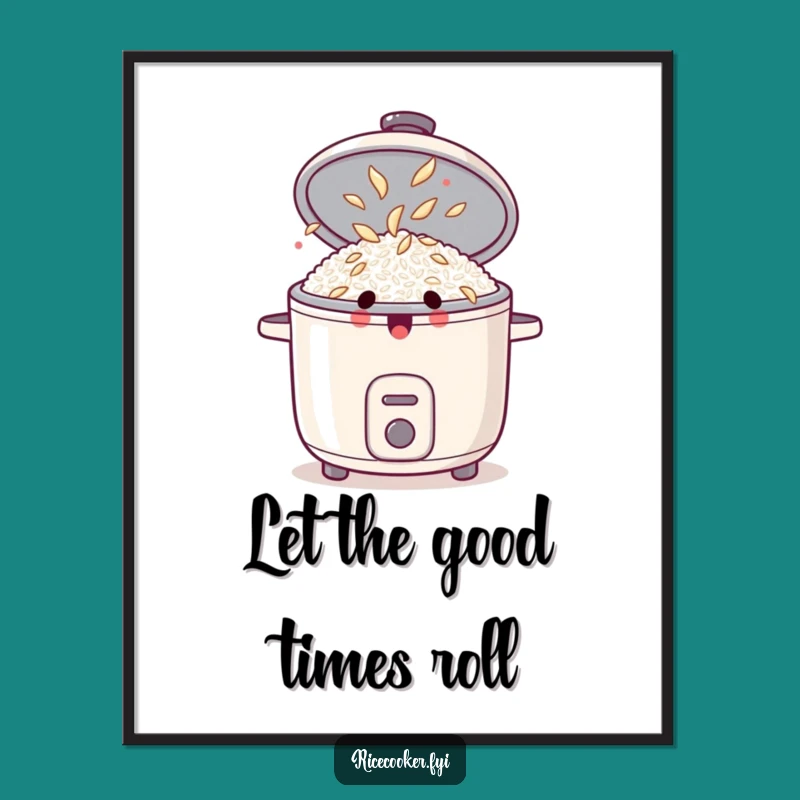 Funny Surprised Rice Cooker Digital Art: Instant Kitchen Party Decor